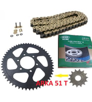 CF MOTO NK 400 ORİNGLİ ZİNCİR DİŞLİ SETİ PERFORMANS ARKA DİŞLİ 51 T KMC GOLD ZİNCİR-ARASMOTO (Siyah)