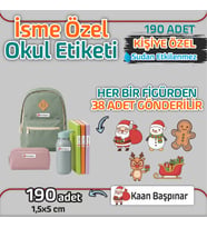 Kapbirhediye Okul Etiketi Isme Özel Kalem Defter Etiketi Yılbaşı 1 Temalı 190 Adet