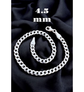 925 Ayar Gümüş 4.5 mm Gurmet Modeli Erkek Gümüş Bileklik