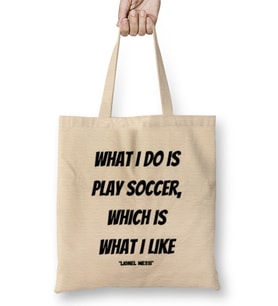 Lionel Messi Quotes Gifts Bez Çanta Uzun Saplı