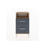 Arges Komodin Tek Raflı 2 Çekmeceli 44x30x80 Çam-Antrasit