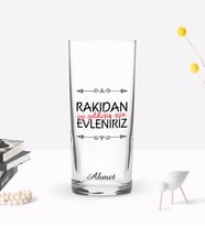 BK Gift Kişiye Özel Renkli Baskılı Rakıdan İyi Geldiğin Gün Tasarımlı Rakı Bardağı-1 (Beyaz)