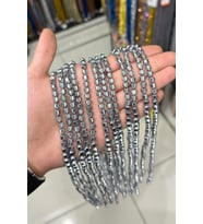 Hematit Taşı Özel Kesim Parlak Gümüş 6x6mm Doğal Taş Dizi