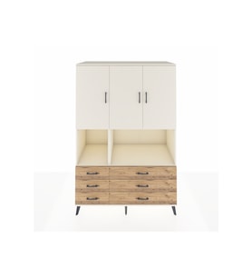 Kronos Dolap 6 Raflı 6 Çekmeceli 3 Kapaklı 132x59x195 Aytaşı-Aytaşı/Çam