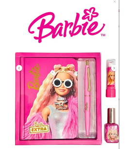 Barbie Lisanslı 10*15 Not Defteri ,Tükenmez Kalem ve Okul Seti (K.Pembe)
