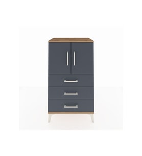 Hyperion Komodin 2 Raflı 3 Çekmeceli 2 Kapaklı 60x44x106 Çam-Antrasit