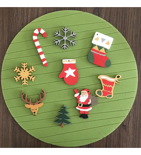 Ahşap El Boyaması 9lu Noel Çam Ağacı Süsü