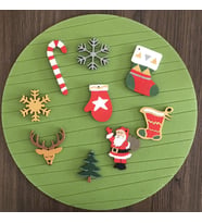 Ahşap El Boyaması 9lu Noel Çam Ağacı Süsü