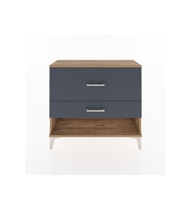 Arges Şifonyer 2 Çekmeceli 88x30x80 Çam-Antrasit
