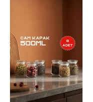 6 LI SIZDIRMAZ CAM KAPAKLI CAM KAVANOZ 500ML