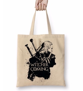 Witcher İs Coming Bez Çanta Uzun Saplı