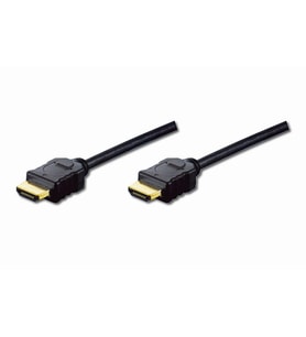 DIGITUS HDMI High Speed with Ethernet Connection Cable, Type A, w/Ethern M/M, 2.0m, Ultra HD, 4K@30Hz, gold, bl