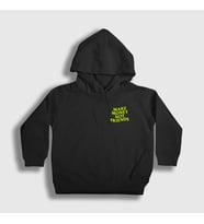 Presmono Unisex Çocuk Siyah Logo Make Money Not Friends Kapüşonlu Sweatshirt 448242tt