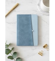 Atakids Lizy Velur Desen Yandan Cepli Çizgili Ajanda – 112 Yaprak (13×21 cm) (Mavi)