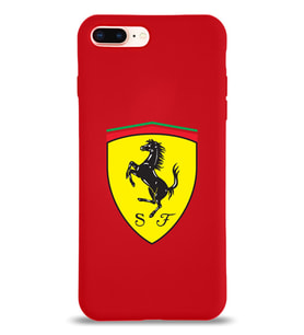 Apple iPhone 7 Plus Uyumlu Lansman Kılıf Ferrari Tasarımlı Altı Kapalı İçi Kadife Kaplı  Kapak (Şeffaf)