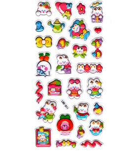 Sticker Kabartmalı Stiker Defter Planlayıcı Etiket (Lde011)-19x9cm - Tavşan Parti Kawaii