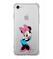 Apple iPhone 7 Uyumlu Köşe Korumalı Antişok  Kapak Minnie Mouse Tasarımlı Şeffaf  Kılıf