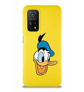 Xiaomi Mi 10T Soft Premier Kapak Donald Duck-A Tasarımlı Silikon Kılıf - Sarı (Şeffaf)