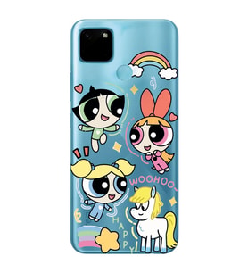 Realme C21Y/C25Y Uyumlu Powerpuff Girls Desenli Şeffaf Telefon Kılıfı