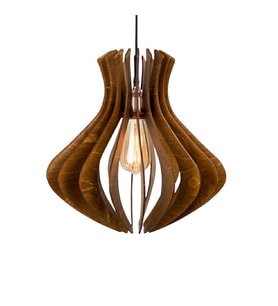 Modern Tasarım Doğal Ahşap MDF 3D Lazer Kesim Rustik Salon Avize (Ceviz)