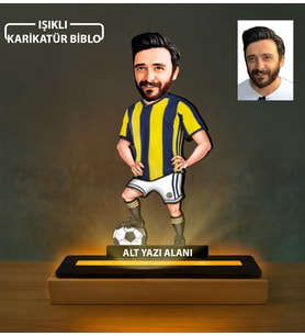 Kişiye Özel Erkek Karikatür Işıklı Taraftar Tasarımlı Biblo, Taraftar Hediyesi