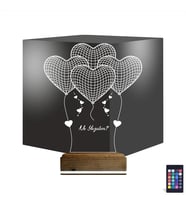 Luvivia Kalp Sevgiliye Hediye Kişiye Özel 3D Lamba - Masa Gece Lambası