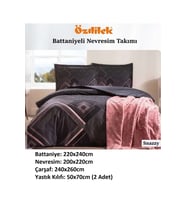 Özdilek Trendy Battaniyeli Çift Kişilik Nevresim Takımı-Snazzy Siyah