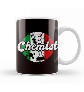 Chemist Italy Flag Chemistry Scientist Pharmacist Laboratory Kupa Bardak Porselen