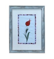 e38 EL İŞÇİLİĞİ EBRU ZEMİNLİ LALE EBRU TABLO - 33*45 CM - 6554