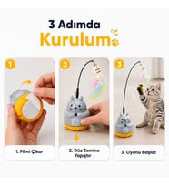 Kedi Şekilli Dönen Peluş Balıklı Olta Oyuncağı