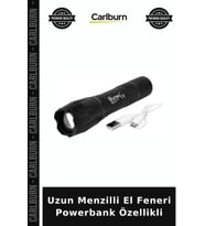 Uzun Menzilli El Feneri Powerbank Özellikli Okul Eşyası Askeri Tip Seyyar Lamba