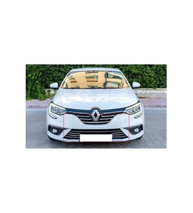Renault Megane 4 Krom Ön Panjur+Ön Tampon Çıtası Set 2016-2020 Model Arası Uyumlu P.Çelik (Gümüş)