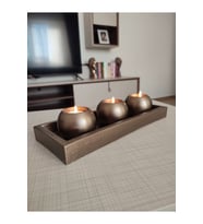3 Lü Dekoratif Tombik Mumluk (27 CM) Tealight Mumlar Ücretsiz Gönderilecektir.