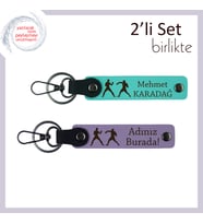 Disiplinle Her Rakibi Yenenlere, Zihin Odaklı, İsme Özel Anahtarlık, Turkuaz-Mor Menekşe