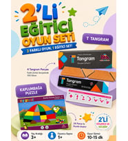2'li Oyun Seti - T-Tangram ve Kaplumbağ Puzzle - Eğitici ve Öğretici Oyun Seti