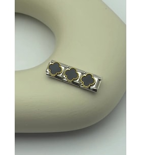 Çelik Silver Siyah Yonca Nomi Charm - 25crm115