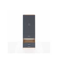 Arges Dolap 5 Raflı 3 Çekmeceli 2 Kapaklı 88x30x243 Çam-Antrasit