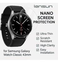 Lensun Şeffaf Nano Ekran Koruma Samsung Galaxy Uyumlu Watch Classic 43