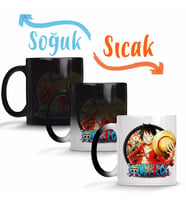 One Piece Monkey D. Luffy Anime Roronoa Sihirli Kupa Bardak Porselen