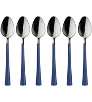 Gümüş Mavi, Çay Kaşığı Seti, Paslanmaz Çelik, 11 cm, 6 Adet Set, Elde Yıkanmalı