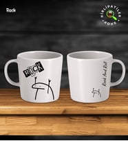 KirliPatiler Taş Kupa Fincan Üzeri Rock And Rolls Baskılı (Model 1)