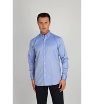 ENZO FERRETTI EF12 R 506 LACİVERT NON-IRON  ÇİFT KAT İPLİK, REGULAR FIT,ERKEK GÖMLEK
