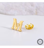 14 Ayar Altın M Harf Küpe 0,57 gr