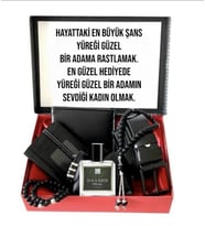 Sevgiliye,Babaya,Kardeşe Hediye Seti Avon Parfüm-Cüzdan- Kartlık -Kemer-Tesbih-3 Adet Bileklik