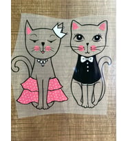 17X17 CM ÜTÜ İLE YAPIŞAN KEDİLER TRANSFER BASKI TİŞÖRT BASKI ARMA