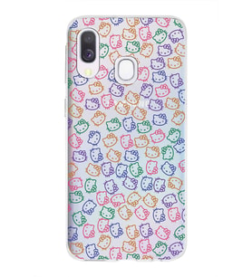 Samsung Galaxy A40 Uyumlu Kapak Hello Kitty Tasarımlı Şeffaf Silikon Kılıf