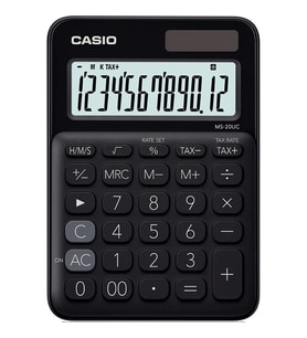 CASIO MS-20UC 12 HANE SİYAH MASAÜSTÜ HESAP MAKİNESİ