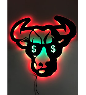 Bulls Led Işıklı Tablo