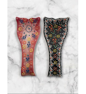 Dekoratif  Tasarım Kirli Kaşık Altlığı, Kaşıklık, Kepçe Altlığı, Çini / Seramik Tamamen El Yapımı