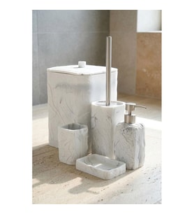 Acar JHN-09342 Beyaz Laduree Collection 5'Li Köşeli Banyo Set
